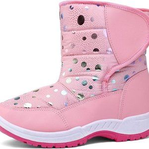 K KomForme Boys & Girls Snow Boots Warm Anti-Slip Outdoor Winter Shoes (Toddler/